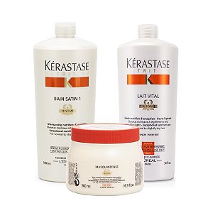 Kérastase Nutritive Sh Bain Satin1 1L + Cd 1L + Masc. Finos 500g