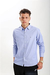 Camisa Social Masculina Tommy Hilfiger Azul Claro