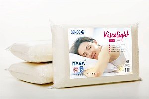 Kit 3 Travesseiros Nasa Auntentico Viscoelástico Sonos - com Capa Lavável