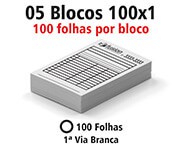 05 blocos de pedidos - 1 via com carbono - 15x20cm - 100 fls