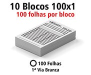 10 blocos de pedidos - 1 via com carbono - 15x20cm - 100 fls