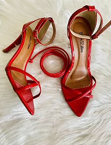 Sandália Vermelha - Bico folha