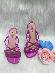 Rasteirinha Metalizada Pink