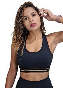 Top luxo madri black gold com bojo
