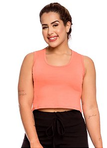 Regata cropped luxo salmão