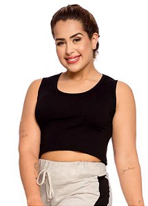 Regata cropped luxo preta