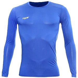 Camiseta Topper Térmica Manga Longa Masculina - Azul Royal