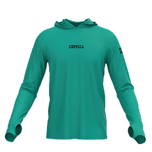 Camisa Poliamida com Capuz, Passante no Polegar, Verde Claro