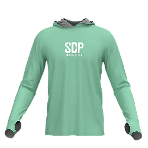 Camisa Poliester com Capuz, Passante no Polegar, Verde Claro