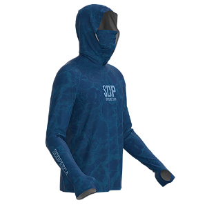Camisa Sodpesca com Capuz, Bandana, Passante no Polegar - Azul