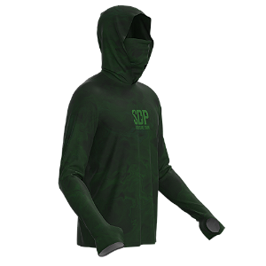Camisa Sodpesca com Capuz, Bandana, Passante no Polegar - Verde