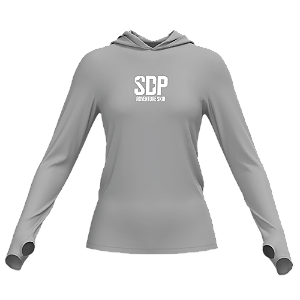 Camisa Poliester MERIDA com Capuz, Passante no Polegar CINZA