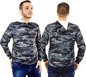 Camisa de Pesca Sódpesca Camuflada com Capuz