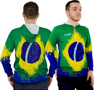 Camisa de Pesca Sódpesca Brasil com Capuz