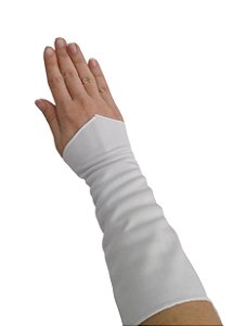 luva branca sem dedos