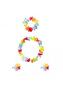 Kit Havaiano Coroa, Colar e Pulseiras