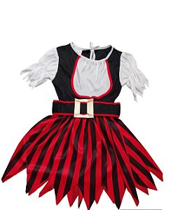 Fantasia vestido Piratinha bebê com cinto