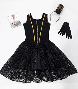 Fantasia vestido Viúva negra renda adulto