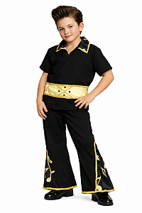 Fantasia conjunto Elvis Rei do Rock juvenil com capa e cinto