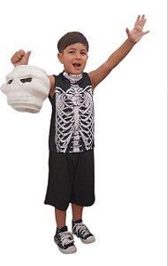 Fantasia conjunto esqueleto infantil / juvenil