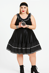 Fantasia Vestido Cigana Luxo preto plus size