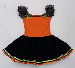 Fantasia vestido Bruxa Abóbora infantil