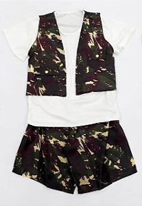 Fantasia conjunto Exército militar infantil