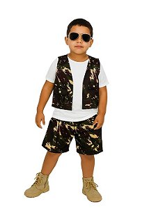 Fantasia conjunto Exército militar infantil