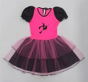 Fantasia vestido Bruxa pink infantil