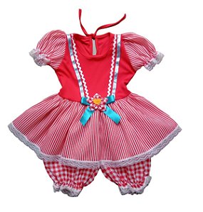 Vestido junino em helanca com calçola bebê