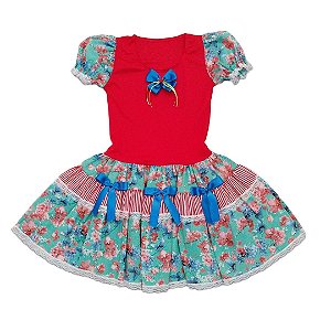 Vestido junino básico juvenil