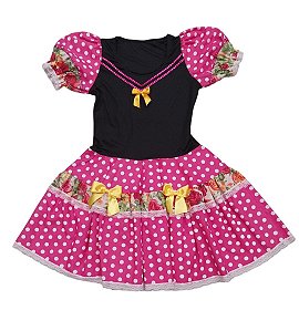 Vestido junino com enfeite na blusa adulto