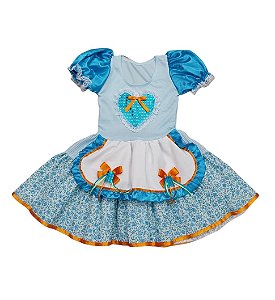 Vestido junino coração paetê infantil