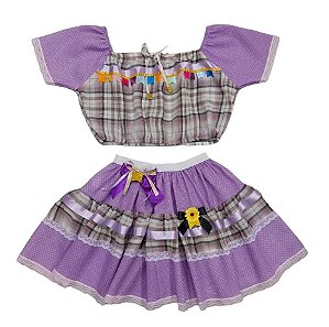 Conjunto junino xadrez poás adulto