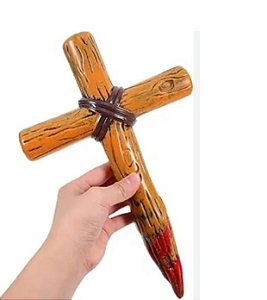 Estaca Cruz com sangue falso