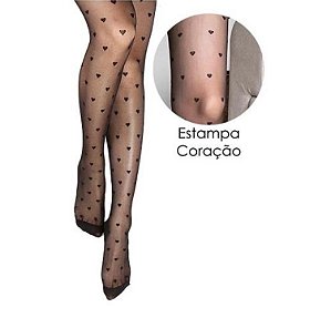 Meia calça coração fio 15 juvenil/adulto