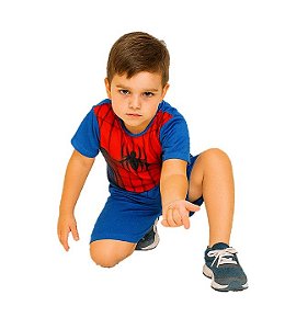 Fantasia Menino aranha macacão curto infantil