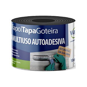 Fita Autoadesiva aluminizada Tapa Goteira Viapol (10 cm x 10 m)