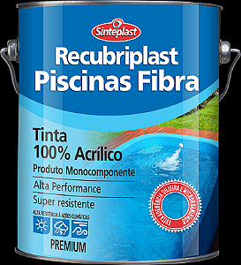 Tinta Impermeavel Piscina Fibra Azul Piscina RECUBRIPLAST(3,6 L)