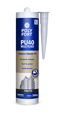 Selante Poliuretano PU40 Preto (360 g)- Polyfort