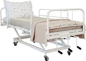 Cama Hospitalar Manual 3 Movimentos com Elevação do Leito em ABS Standard