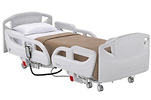 Cama Hospitalar Motorizada 8 Movimentos Extra Baixa Alzheimer 27cm de Altura do Chão com Colchão