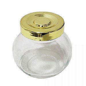 Baleiro de Vidro Tampa Dourada 150ml