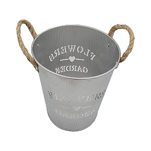 VASO BALDE PRATA 14,5CM  x 16CM 1609