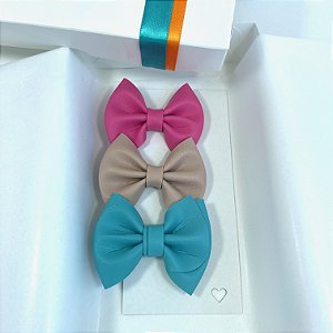 Kit Laços Flamingo + caixa de presente