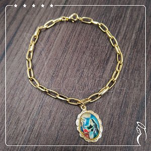 Pulseira Dourada de Santa Rita - elo P