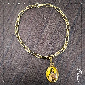 Pulseira Dourada de Santa Teresinha - elo P