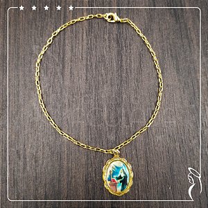 Pulseira Dourada Santa Rita - elo PP