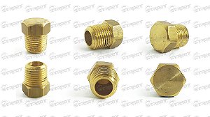 PLUG TAMPÃO CAP 1/8 NPT ROSCA MACHO LATÃO - BUJÃO AR ÁGUA ÓLEO
