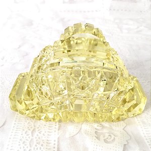 Manteigueira de cristal Francois Moise antiga amarela